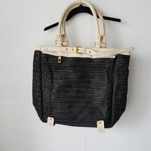R & EM tote shoulder bag black
